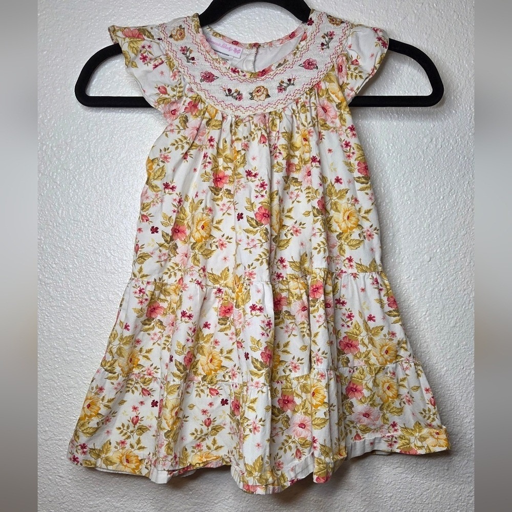 Bonnie Baby Girls Cotton Whimsical Floral Summer Garden Party Dress‎ Size 4T